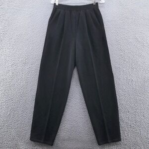 Toula Vintage Black Wool Knit Tapered Pants High Waist Pleated Womens 8 USA